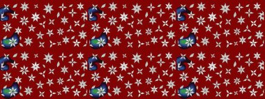 Raster çiçek desenleri çiziyor. Vadinin çiçekleri kırmızı renklerde.