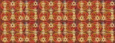 Renkli Bahar Teması eskiz kalıbı. Düz Çiçek Elementleri Tasarımı. Çiçekli çizim şekli. Kahverengi, turuncu ve pembe renkte çiçekler.