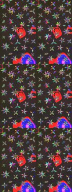 Raster illüstrasyonu. Gri ve kahverengi renkli çiçekler. Şirin çiçek elementleri. Çizim.