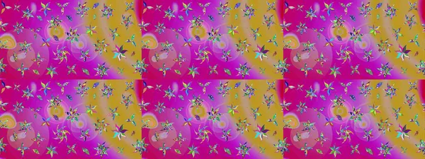 Renkli Bahar Teması eskiz kalıbı. Raster. Düz Çiçek Elementleri Tasarımı.