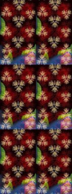 Nazik, yaz çiçekleri siyah ve kırmızı renklerde. Raster illüstrasyonu. Raster çiçek desenli ve çiçekli..