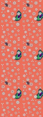 Eskiz Vintage Çiçek Deseni. Raster Kalça dokusu deseni.