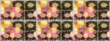 Çiçek deseni. Kusursuz raster arka plan. Kahverengi ve bej renklerde altın elementler. Şık bir grafik desen. Duvar kâğıdı barok, İspanyol kumaşı.