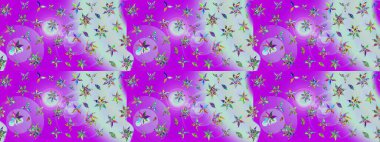 Düz Çiçek Elementleri Tasarım Raster illüstrasyonu. Çiçekli çiçek deseni, suluboya. Menekşe ve nötr renkler üzerine çiçekler. Renkli Bahar Teması çizim şablonu.