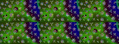 Çiçek deseni. Raster illüstrasyonu. Chichi 'nin kumaş kalıbını çiz. Renkli Bahar Teması eskiz kalıbı. Düz Çiçek Elementleri Tasarımı.