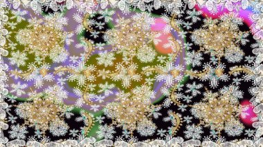 Raster Golden Mehndi kusursuz desen. Kına dövmeli süs çiçekleri, altın çıkartmalar, mehndi ve yoga tasarımı, kartlar ve parmak izleri. Tarafsız renklerde desen.