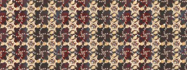 Düz Çiçek Elementleri Tasarımı. Raster illüstrasyonu. Zentangle soyut çiçekleri. Renkli Bahar Temalı Kusursuz Arkaplan. Güzel kumaş deseni. Çiçek tozu..