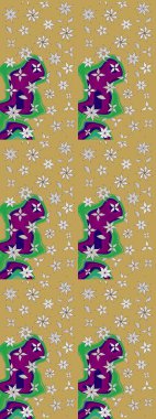 Suluboya elle çizilmiş çiçek desenli eskiz deseni. Parlak renkli fantezi çiçekleri, yapraklar, sarı renkli tomurcuklar.