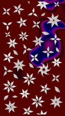 Sketch Floral Pattern in Raster illustration. Fancy fabric pattern. Colour Spring Theme sketch pattern Background. Flat Flower Elements Design.