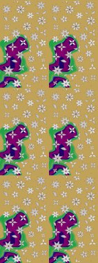 Suluboya elle çizilmiş çiçek desenli eskiz deseni. Parlak renkli fantezi çiçekleri, yapraklar, sarı renkli tomurcuklar.