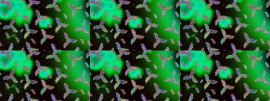 Kar taneleri deseni. Raster illüstrasyonu. Kar taneleri arka planda. Kar tanesi süsleme deseni. Renkli arkaplanda izole edilmiş kar tanelerinin düz tasarımı.