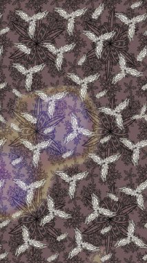 Raster çiçek desenleri çiziyor. Vadinin çiçekleri kahverengi renklerde.