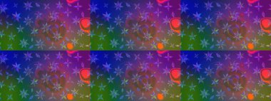 Raster illüstrasyonundaki çiçek desenli çizim. Mavi ve yeşil renkli çiçekler. Renkli Bahar Teması eskiz kalıbı. Düz Çiçek Elementleri Tasarımı.