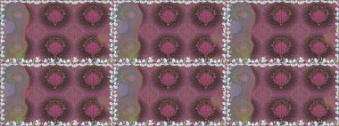 Kahverengi renkli çiçekler. Kumaş desenli papatya çiçekleri ayrıntıları.