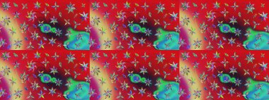 Güzel çiçek deseni. Çiçekler kırmızı ve yeşil renklerde. Renkli Bahar Teması eskiz kalıbı. Düz Çiçek Elementleri Tasarımı.