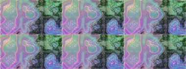 Çiçek buketleriyle klasik tarzda kusursuz desenler. Tarafsız ve mavi renklerde. Raster illüstrasyonu.