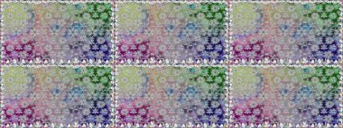 Renkli Bahar Temalı Kusursuz Arkaplan. Gri renkli çiçekler. Raster illüstrasyonu. Düz Çiçek Elementleri Tasarımı. Çiçekli, suluboya desenli kusursuz çiçek deseni.