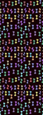 Kelebekli çizim şekli. Kumaş, kağıt, ambalaj kâğıdı ve duvar kağıdı tasarımı için hoş bir arka plan. Siyah ve nötr.