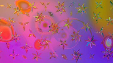 Çiçekli güzel suluboya desen. Raster illüstrasyonu. Menekşe ve pembe renklerde.