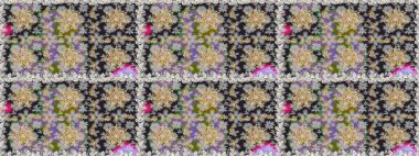 Gri renkli ve altın elementli altın desenli. Raster geleneksel oryantasyon süsü. Kusursuz klasik altın desen.