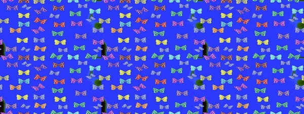 Kelebeklerle dolu renkli bir halk eskizi çizimi. Davetiye, kart ve parmak izi için basit şirin bir model. Mavi ve nötr arkaplanda renkli bir kelebek.