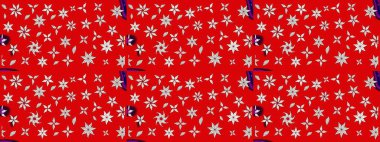 Nazikçe, güzel çiçek arkaplanı. Çiçekli karalama şeklinde Raster çiçek deseni. Kırmızı ve nötr renkte çiçekler.