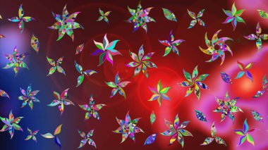 Küçük renkli çiçekler. Moda baskıları için zarif bir şablon. Küçük çiçekte güzel bir desen. Robot resim. Çiçekli bahar çiçekleri. Motley illüstrasyonu.