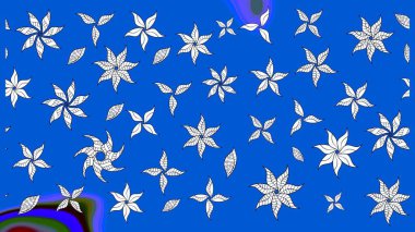 Sketch Colour Spring Theme eskiz kalıbı. Sevimli çiçek raster deseni. Düz Çiçek Elementleri Tasarımı. Mavi renkte çiçekler.