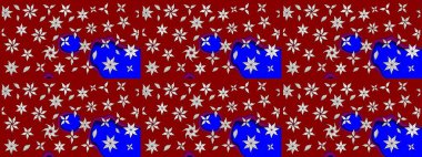 Kırmızı ve mavi renkte çiçekler. El çizimi. Suluboya çizimi. Çiçekli çizim deseni.