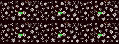 Raster. Renkli Bahar Teması eskiz kalıbı. Düz Çiçek Elementleri Tasarımı.