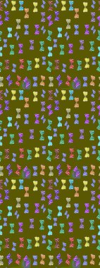 Renkli kelebeklerin eskiz geçmişi. Giysi tasarımı için kahverengi ve nötr arkaplan üzerine dekorasyon. Raster illüstrasyonu.