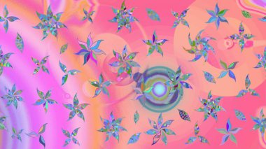 Küçük çiçekteki sevimli çiçek deseni. Robot resim. Raster illüstrasyonu.