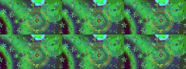 Düz Çiçek Elementleri Tasarımı. Raster illüstrasyonu. Yeşil ve menekşe renginde zarif çiçek buketi suluboya. Renkli Bahar Teması çizim şablonu.