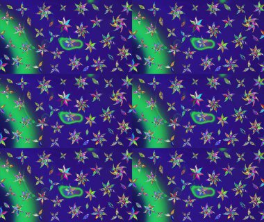 Çiçek desenli raster, mavi çizgi grafik desenli soyut raster arkaplan. Modern stil dokusu.