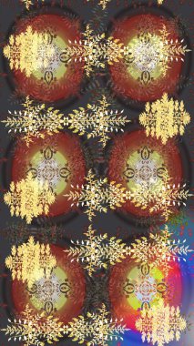 Kış kar taneleri, raster arka plan. Yüzey için tekrarlanan doku, ambalaj kağıdı, kahverengi, gri ve sarı renkte kar tanesi.