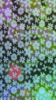 Raster Floral Illustration, Asyalı tekstil. Yeşil renkli etnik çiçeklerle zarif eskiz deseni.