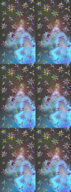 Eskiz klasiği. Düz Çiçek Elementleri Tasarımı. Renkli Bahar Teması eskiz kalıbı. Raster Şirin kumaş deseni.