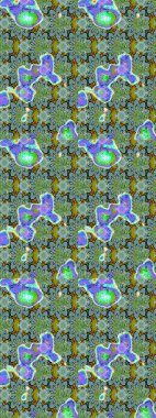 Çiçekli karalama şeklinde Raster çiçek deseni. Yeşil ve mavi renkte çiçekler. Yumuşak, yaz çiçekli arka plan.