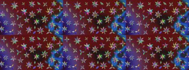 Nazik, sevimli çiçek arkaplanı. Çiçekli karalama şeklinde Raster çiçek deseni. Kahverengi ve kırmızı renkte çiçekler.