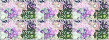 Raster illüstrasyonu. Güzel kumaş deseni. Bahar çiçekli, dikişsiz çiçek deseni..