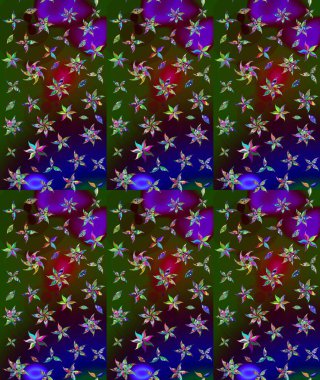 Kahverengi renkli etnik çiçeklerin olduğu zarif bir eskiz modeli. Raster Çiçek İllüstrasyon Şirin Tekstil.