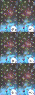 Gri ve mavi renklerde. Gri ve mavi renkli gri ve mavi papatya deseni. Raster illüstrasyonu.