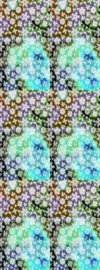 Raster illüstrasyonundaki çiçek desenli çizim. Tarafsız renklerde çiçekler.