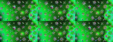 Kabile sanatı boho baskısı, klasik çiçek arkaplanı. Soyut etnik raster çizim kalıbı. Arkaplan dokusu, duvar kağıdı, yeşil ve mavi renkli çiçek teması.