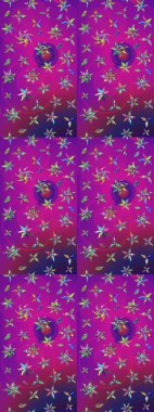 Raster Çiçek İllüstrasyonu güzel tekstil. Mor ve morumsu renklerdeki etnik çiçeklerle zarif bir eskiz deseni..