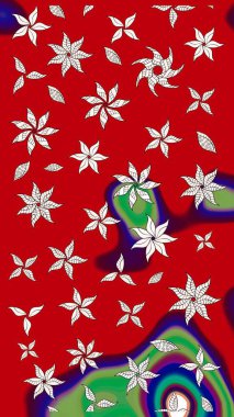 Çiçekli eskiz çizimi. Kırmızı renkte çiçekler. Düz Çiçek Elementleri Tasarımı. Renkli Yaz Teması çizim şablonu.