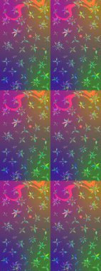 Raster Güzel kumaş deseni. Raster suluboya çiçek deseni, narin çiçekler, mor ve yeşil çiçekler, tebrik kartı şablonu..