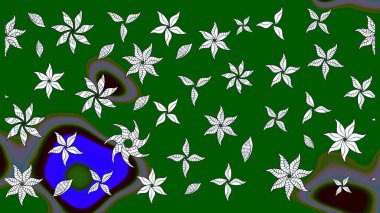 Düz Çiçek Elementleri Tasarımı. Yeşil ve nötr renklerde çiçekler. Raster illüstrasyonundaki çiçek desenli çizim. Renkli Bahar Teması çizim şablonu.