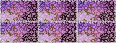 Renkli Bahar Temalı Kusursuz Arkaplan. Raster illüstrasyonunda kusursuz çiçek deseni. Düz Çiçek Elementleri Tasarımı. Tarafsız renklerde çiçekler.