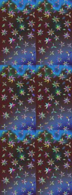 Düz Çiçek Elementleri Tasarımı. Çiçeksel fantezi tasarımı ve parlak bir arka plan çizimi. Renkli Bahar Teması çizim şablonu.